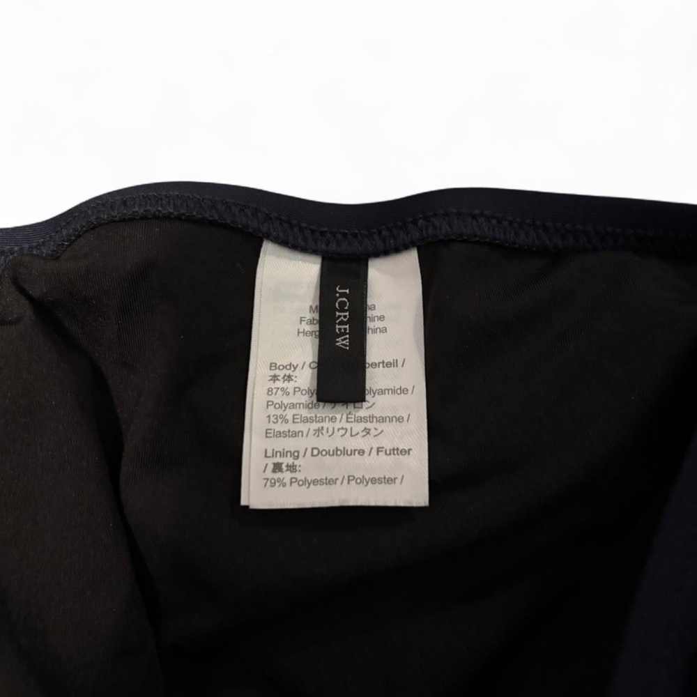 J. Crew Women's Plus Sz 20 One Piece Deep V Ruffle Swimsuit Dark Navy Blue - Picture 3 of 4